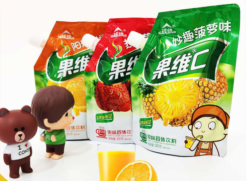 钱帅果维果汁粉300袋果珍粉冲泡饮品橘子粉速溶零食水蜜桃味300g3袋
