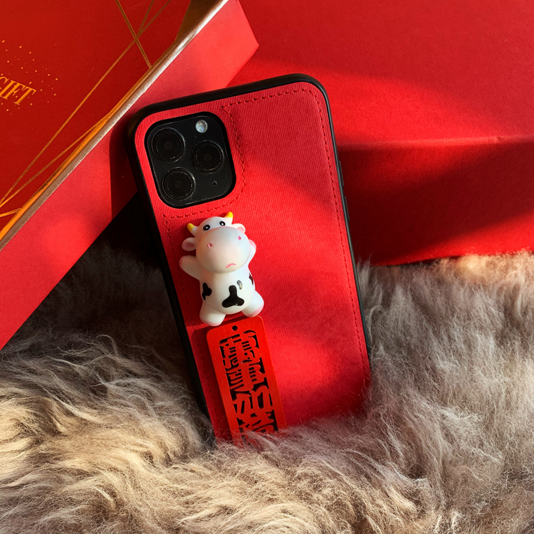 曦凰 苹果新年iphone11promax牛年手机壳红新年x xs 8 7plus本命年牛