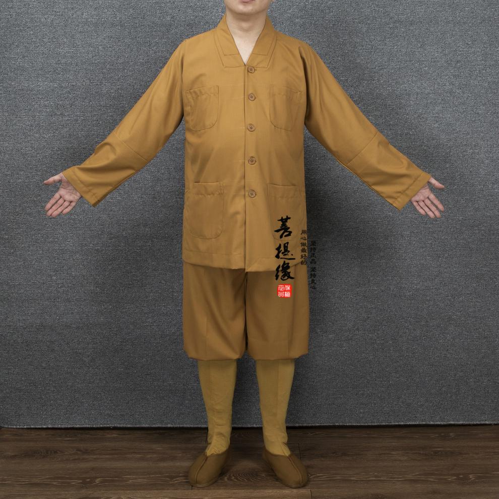 僧服短褂套装佛衣春秋季禅修小褂出家人和尚衣服装24码165米灰色