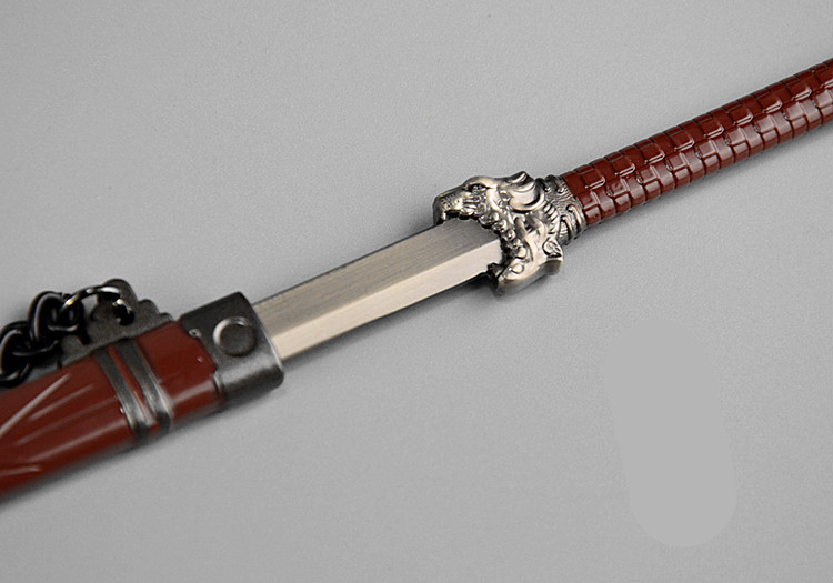 1:6模型绣春刀乌精刀武将虎头刀12寸兵人偶玩具配件 虎头刀配古架