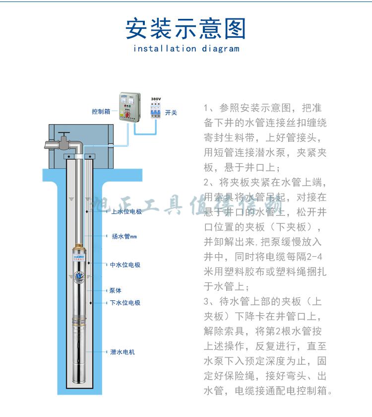 水泵家用 深水井深井泵家用泵220v不锈钢高扬程大流量水井电泵抽水机