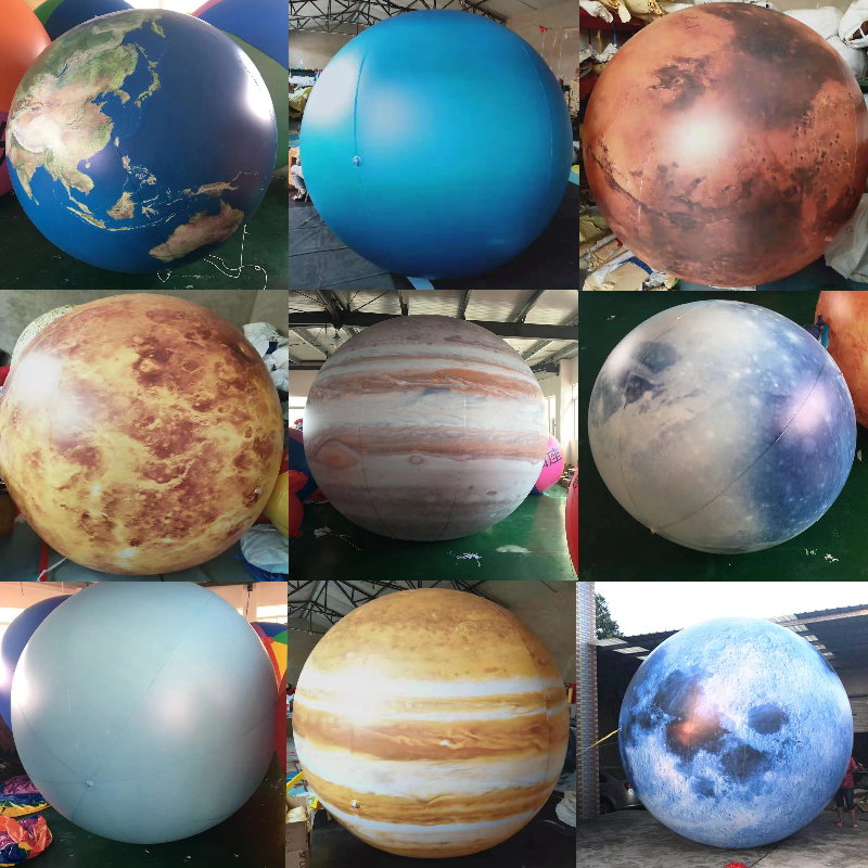 八大行星充气模型充气月球气模定制pvc闭气中秋发光月亮八大行星星球