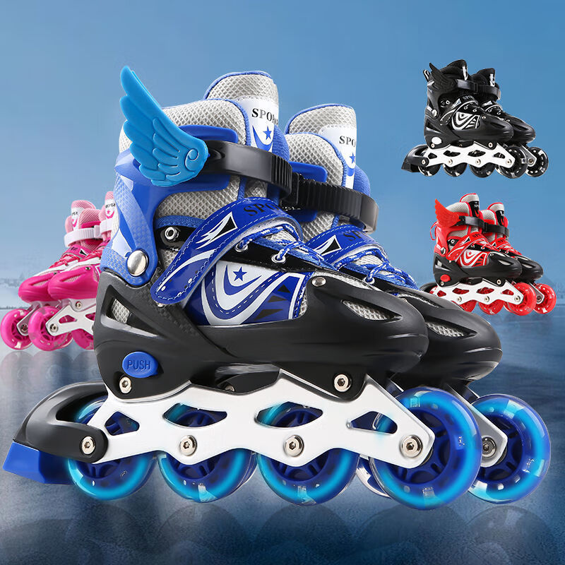 轮滑鞋套装安全款溜冰鞋儿童滑冰鞋儿童旱冰鞋滑轮滑鞋舒适安全男女童