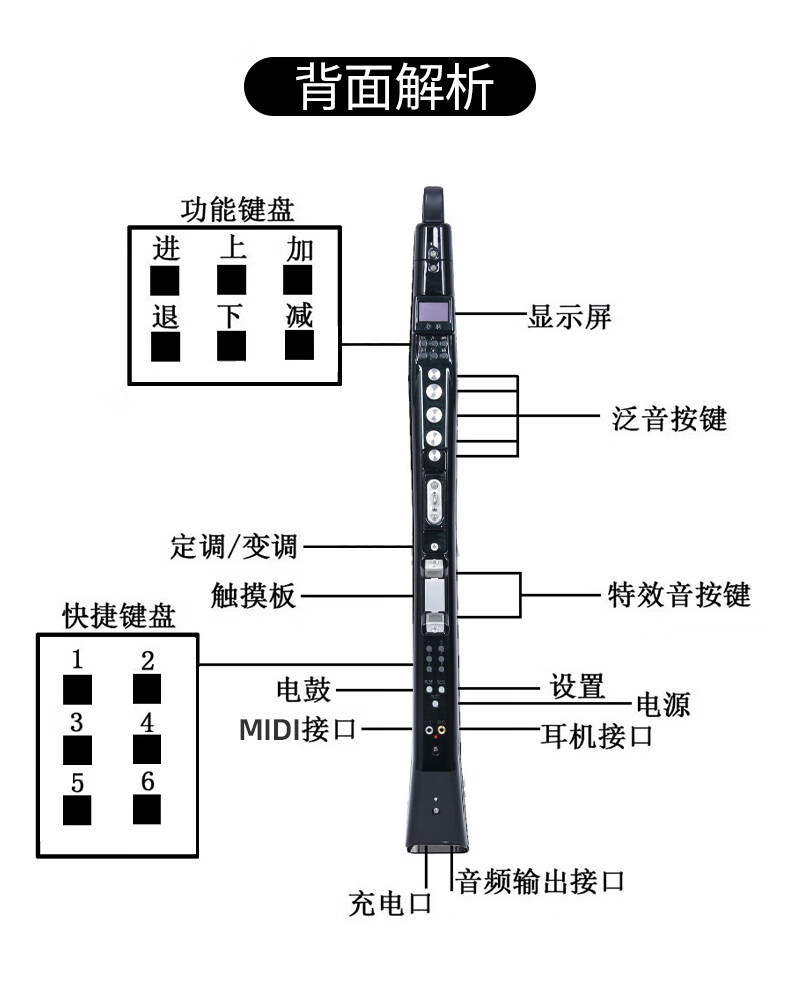 全新九幽卓恩电吹管yh501国产表演新型电子萨克斯乐器大全定制款卓恩