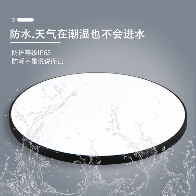 卫生间吸顶灯三防厨房灯具客厅防水浴室厕所灯卧室阳台厨卫灯26cm18w