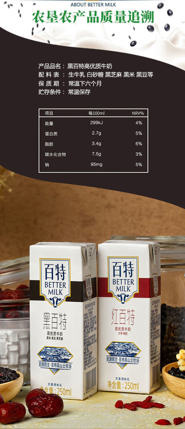 天友250ml12盒10月天友红黑百特牛奶整箱红百特250ml12盒新货
