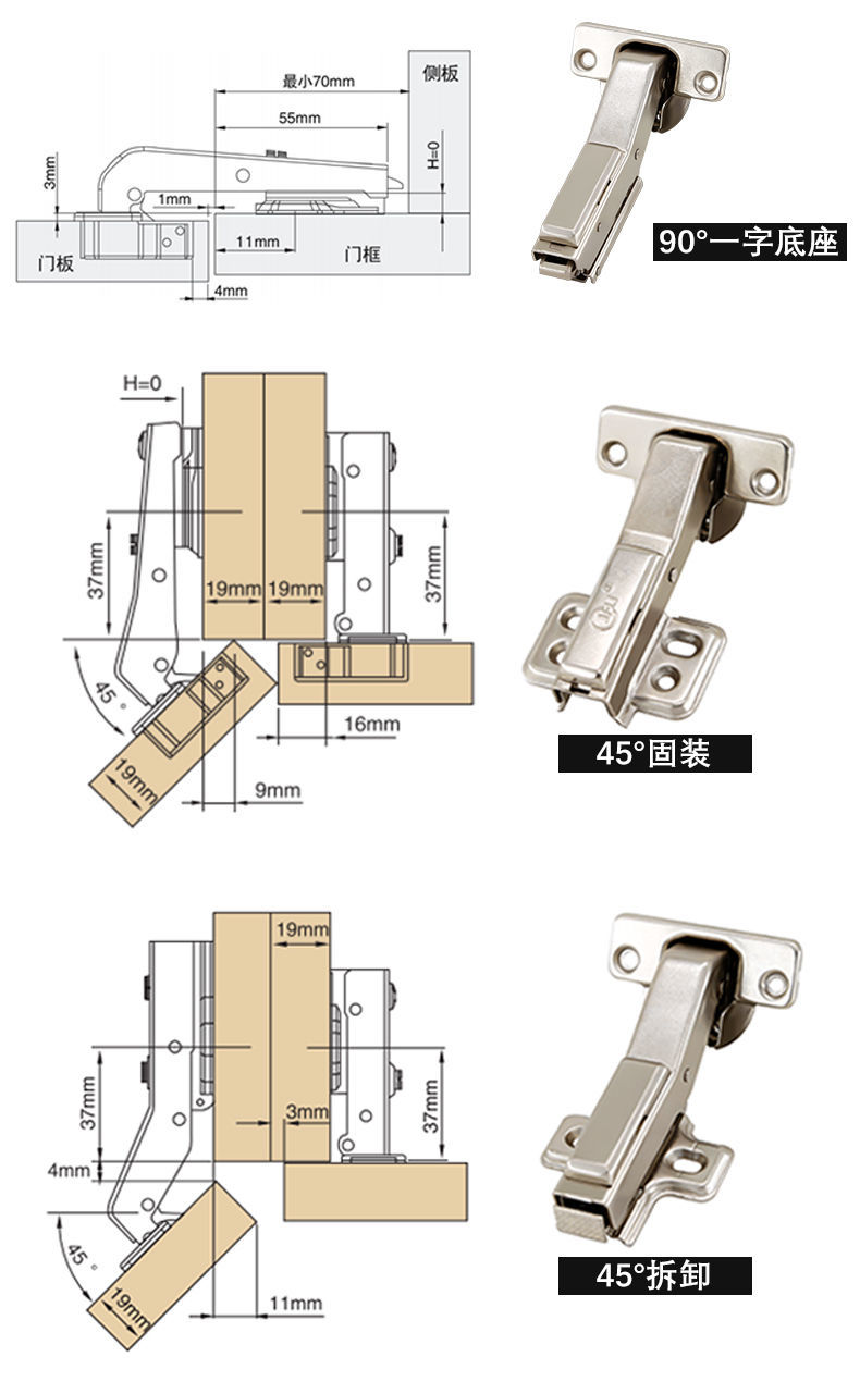 手磨机165度缓冲特殊角度铰链柜门橱柜大角度家具合页大角度烟斗铰链