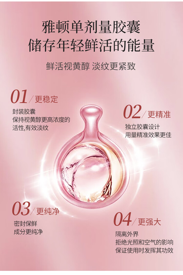 伊丽莎白雅顿（Elizabeth Arden）胶囊精华 粉胶金胶焕活面部胶囊精华液母亲节礼物 雅顿金胶面部精华液胶囊约30粒