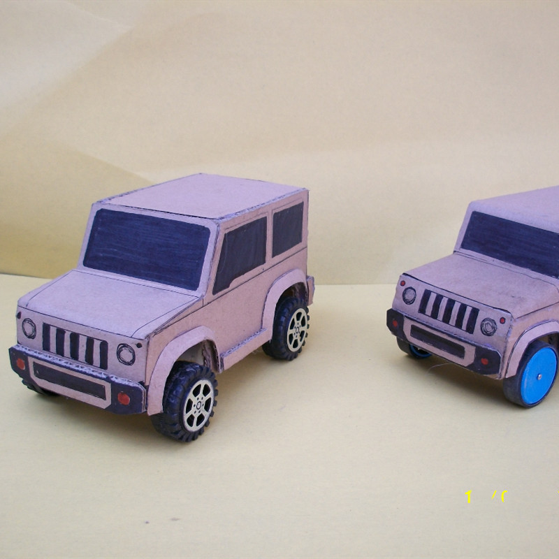 幼儿园纸箱小汽车diy纸箱板幼儿园小汽车模型比赛通用电动材料包1套胶