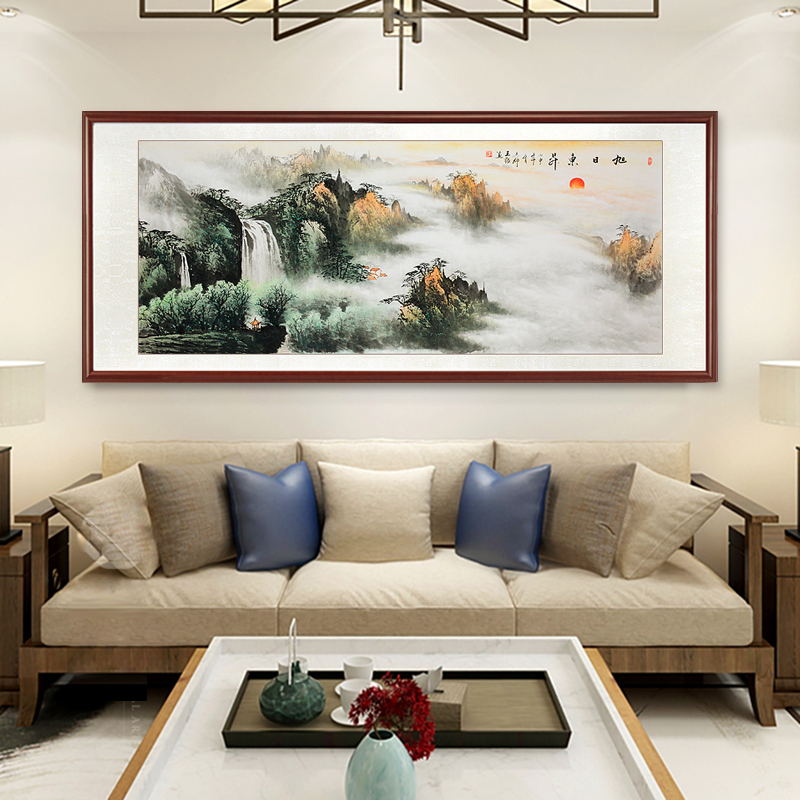 客厅沙发背景墙挂画长风破浪会有时单买画赠裱凌布20580cm签约画家纯