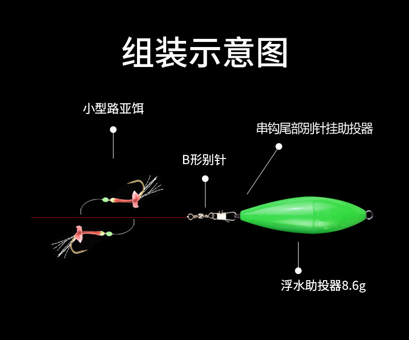 仿生串钩钓组飞蝇线组套装翘嘴仿真路亚亮片鱼皮马口白条鲈鱼海钓 4