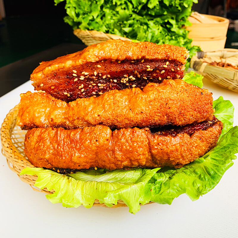 烤肉脆皮五花肉即食猪油渣美食猪肉即食小吃网红熟食非生酮小零食