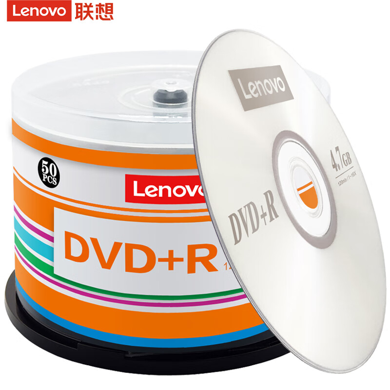 联想(Lenovo) 刻录碟片 DVD+R 4.7G 50片 (单位: 桶 规格: 50片/桶)