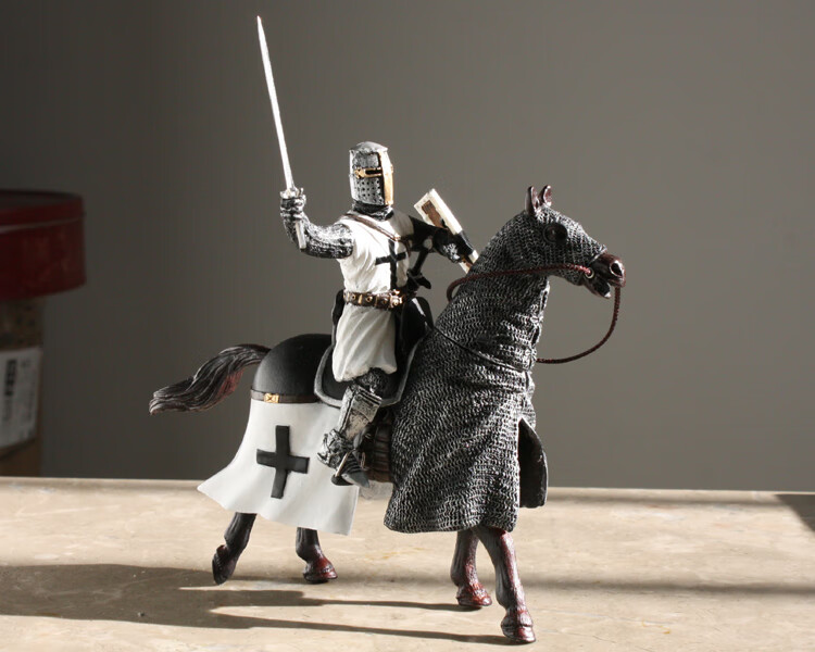 古代骑兵模型1:18古代兵人3.75寸 十字军骑士团之条顿