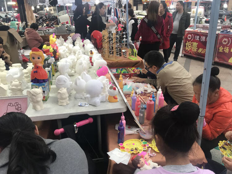 彩绘石膏娃娃涂色白胚涂鸦绘画手工diy存钱罐上色搪胶陶瓷玩具女公主1
