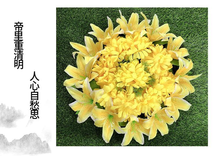 quanshe清明节上坟祭祀用品仿真花圈小花圈上坟墓花扫墓绢花假花花圈