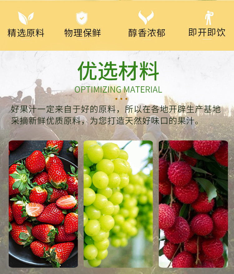 喜爱果园 490ml 喜爱果园多口味混搭罐装葡萄荔枝草莓果肉果汁宓蝶 冰
