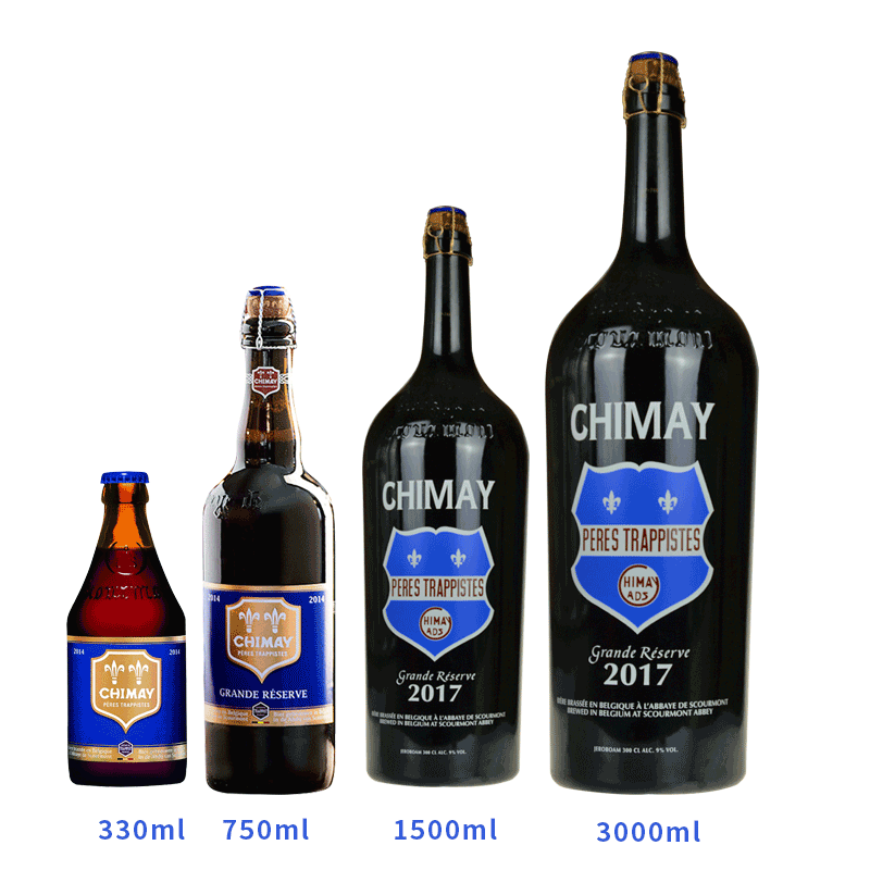 3，智美（Chimay）比利時進口精釀脩道院啤酒智美紅帽白帽藍帽750ml組郃裝 智美藍帽 6L 1瓶