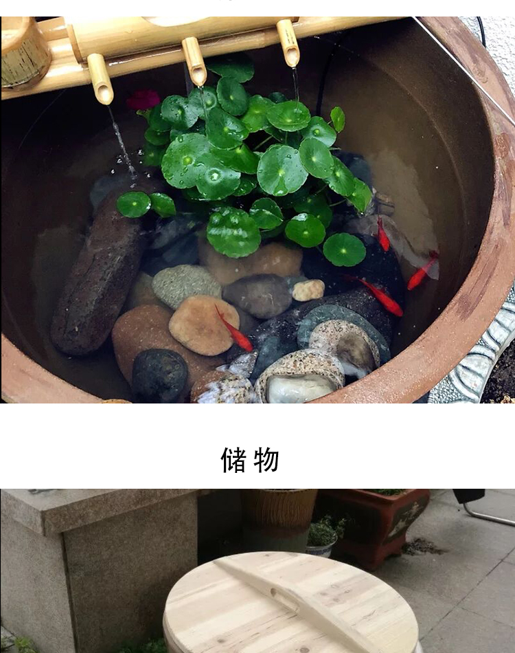 土陶睡莲碗莲盆家用荷花缸养鱼庭院造景老式厨房水缸酱缸4斤睡莲碗小