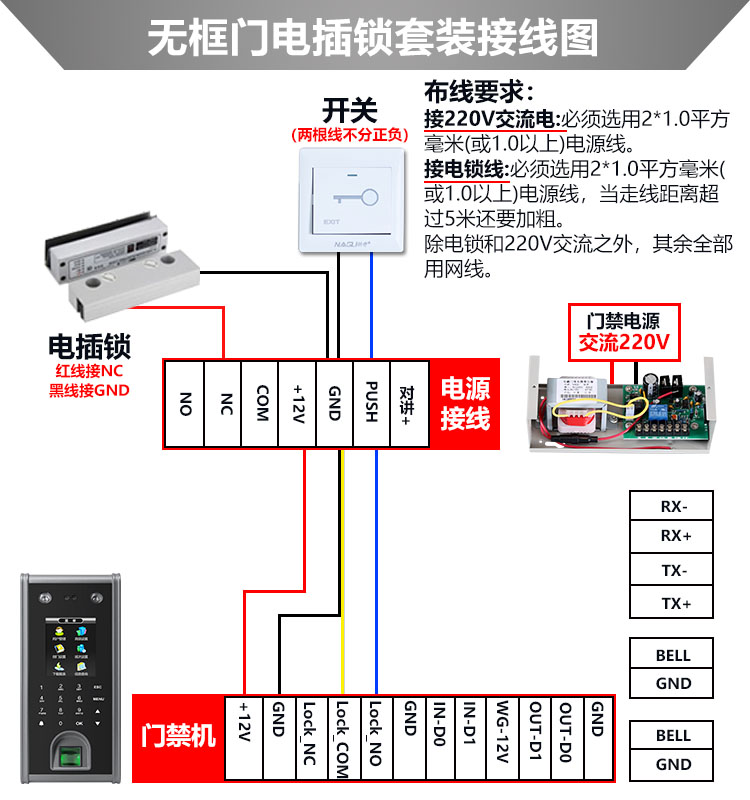 小米华为商场同款玻璃门指纹锁考勤人脸识别门禁一体机刷卡密码指纹