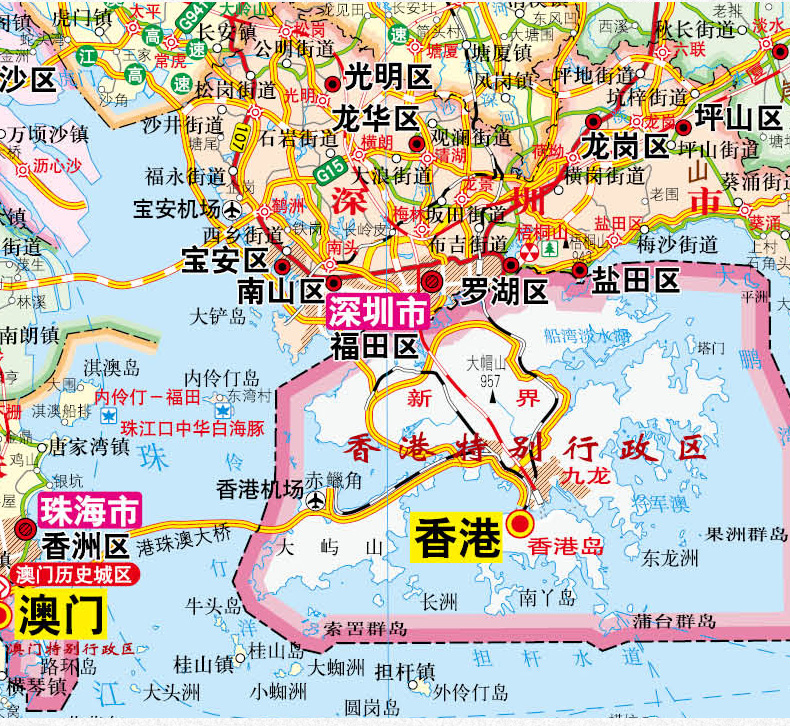 2022年全新版广东省地图挂图11x08米政区交通旅游地形高清正版办公室