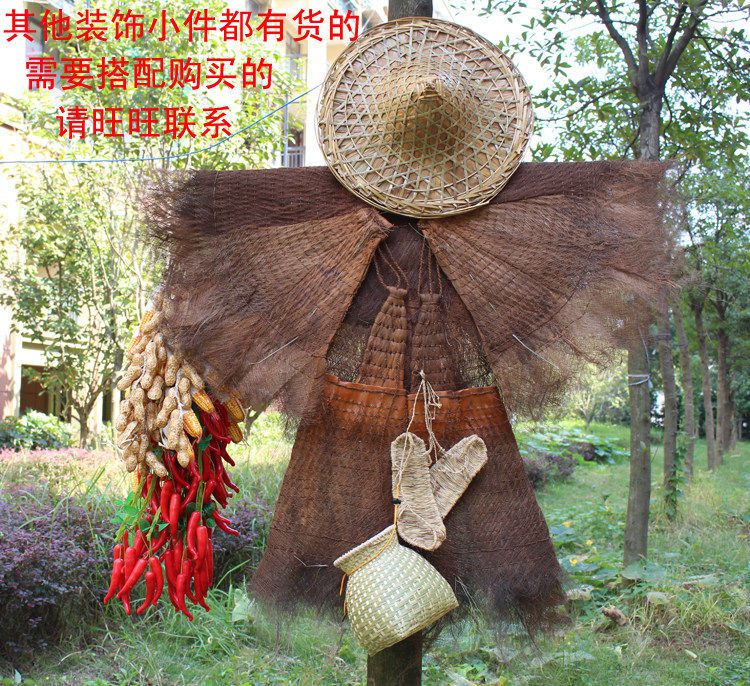 卫亮 蓑衣斗笠帽防雨农家乐装饰挂件棕衣蓑笠斗篷古风
