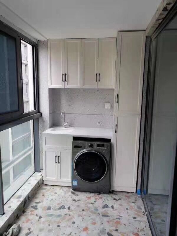 双洗衣机柜 定制双洗衣机烘干机组合一体阳台洗衣柜双层烘干一体洗衣