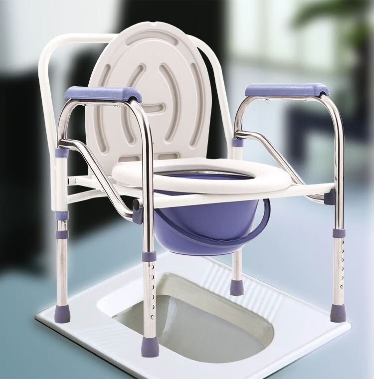 残疾人孕妇老年人坐便器多功能大小便坐椅老人升降马桶可折叠大便白色