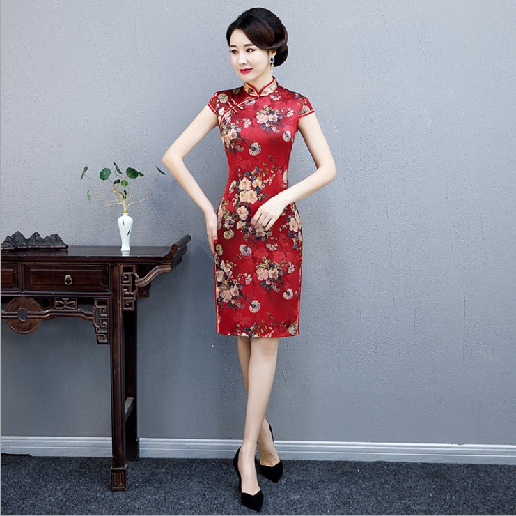 大码旗袍200斤大码改良的旗袍180斤加肥加大码夏天旗袍裙胖妹妹超女胖