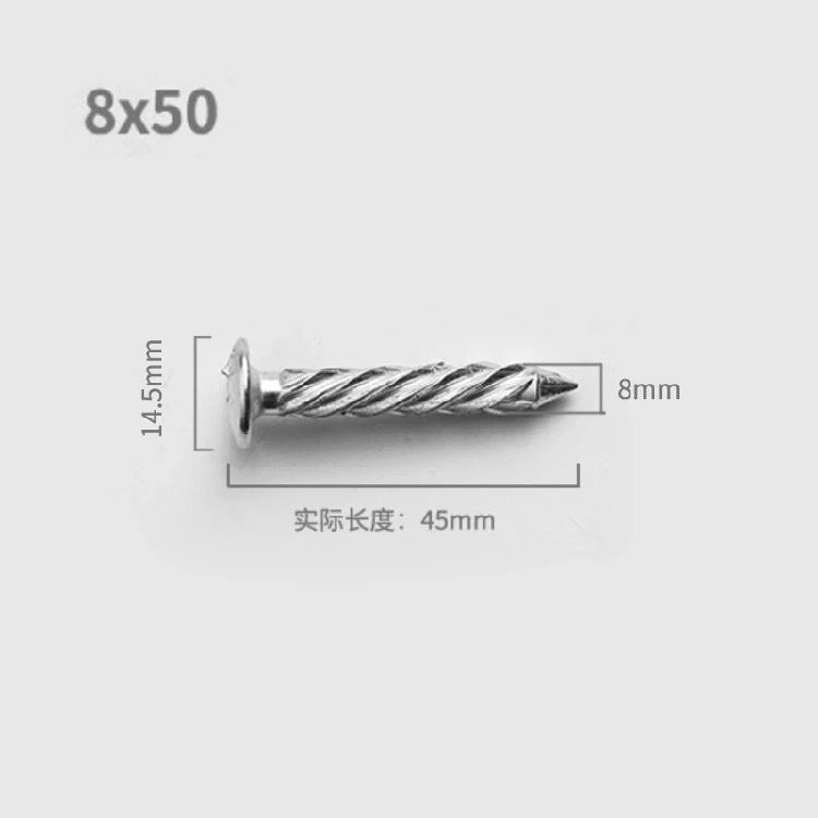 精选不锈钢螺纹钉防盗网用自功水泥铁钉m8镀锌罗纹钉螺丝钉螺旋钉钢钉
