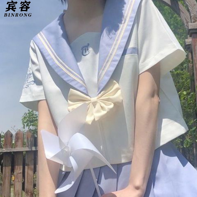 之泪】jk制服格裙水手服套装学生装女生闺蜜装上衣短袖 海之泪半身裙