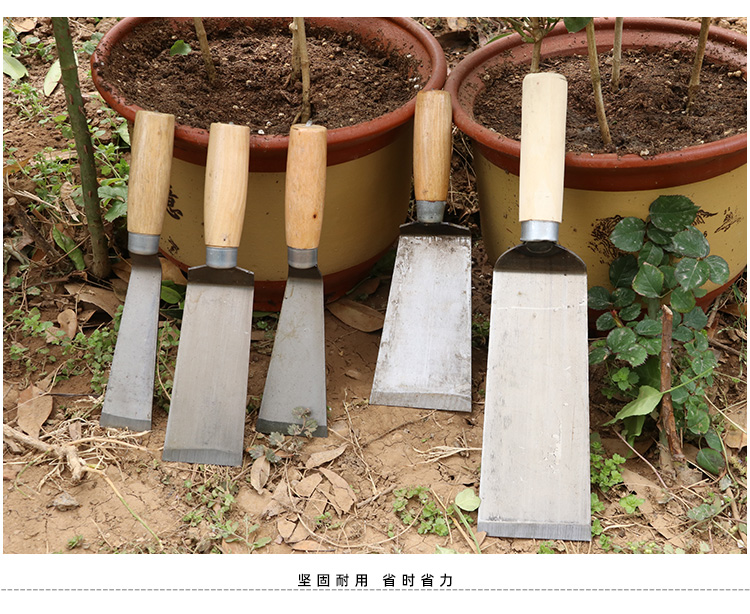 挖野菜小铲子花铲木柄铁柄铲子除草铲栽花移苗铲户外园艺工具大号8分