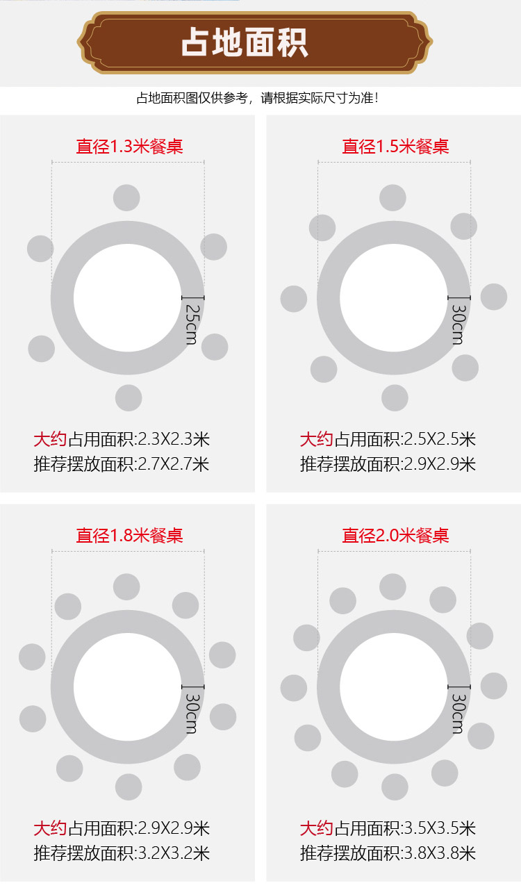 米聆2024新款全实木餐桌椅组合圆形转盘圆桌加厚橡木1.3桌带转盘中式仿古家用橡木大圆桌 加厚】1.3桌+8招财椅+转盘+玻璃详情图片11