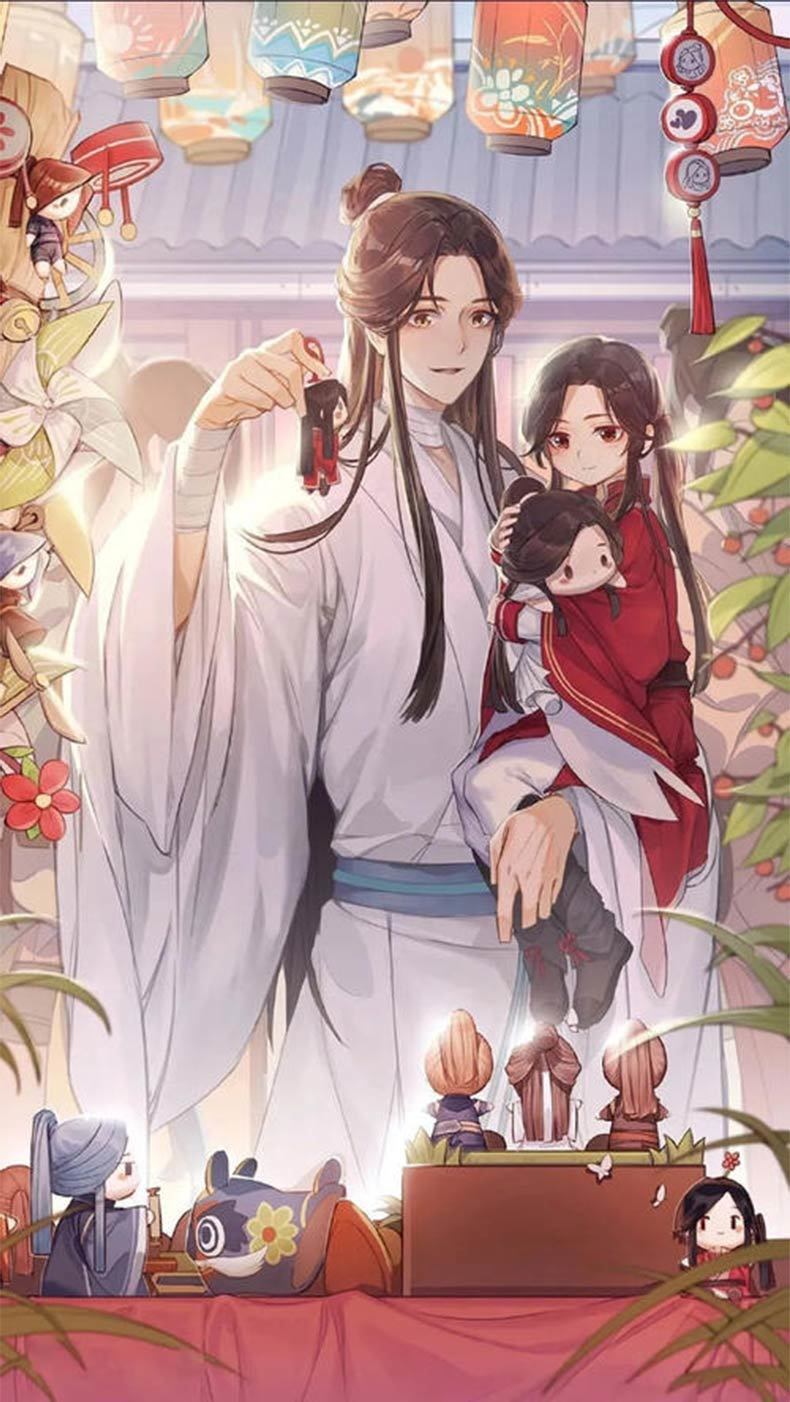 《天官赐福》联名周边复古晴雨两用折叠防晒遮阳伞 加