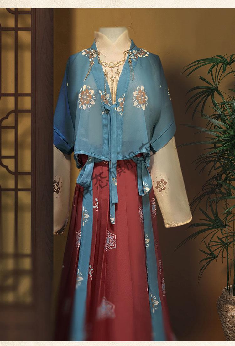 梓态复原唐制汉服女中国风唐褙子对襟短衫齐腰襦春夏红色子s