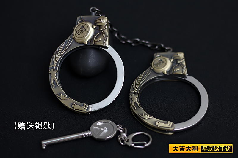 手铐警察角色扮演真 儿童玩具手扣不锈钢加厚绝地求生