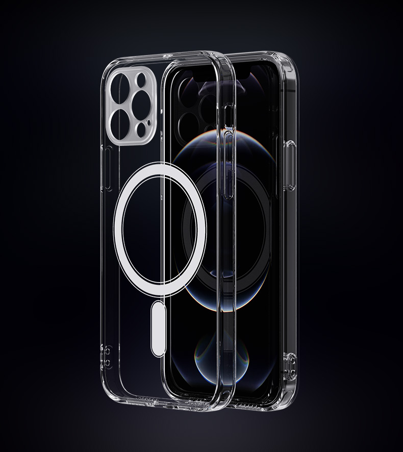 适用苹果12手机壳透明支持magsafe磁吸iphone11气囊promax防摔12proxr