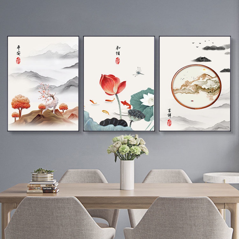 2021新款餐厅装饰画饭厅餐桌墙面挂画歺厅壁画现代简约中式壁画餐厅