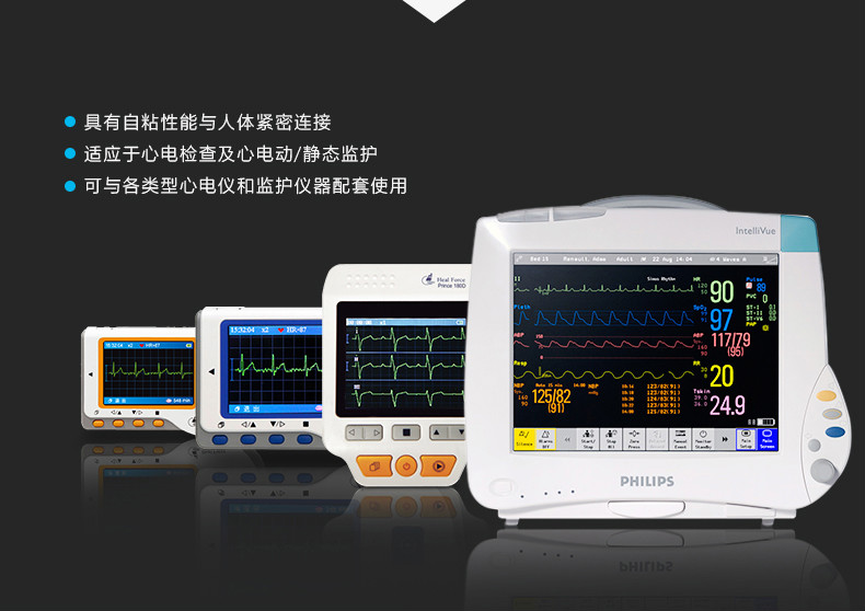 一次性使用心电电极片扣式贴片适合心电图机心电检测仪心电监护仪 2包