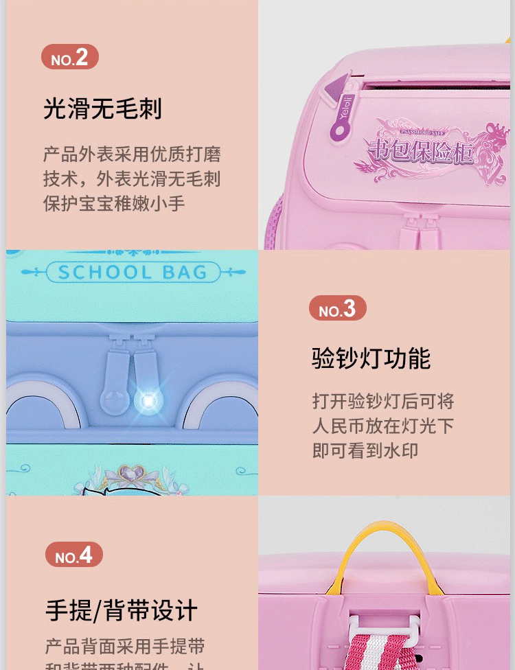 辉航睿盛叶罗丽存钱罐密码2022年新款书包储钱罐智能可取可存儿童卡通