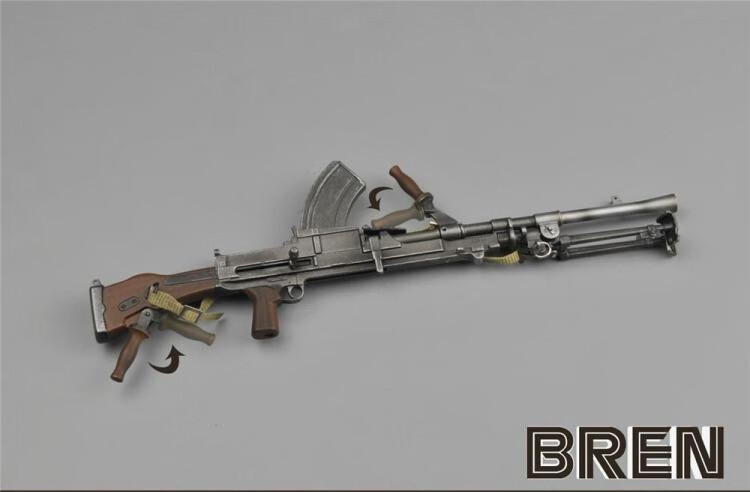 神孩子兵人16军事模型配件bren布伦轻机枪二战军事玩具模型八路国军