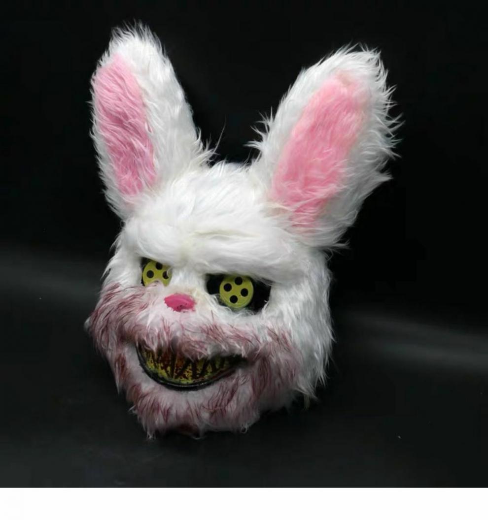 血腥兔面具头套jk恶魔兔子恐怖吓人万圣节鬼脸网红学生杀手兔拍照血腥