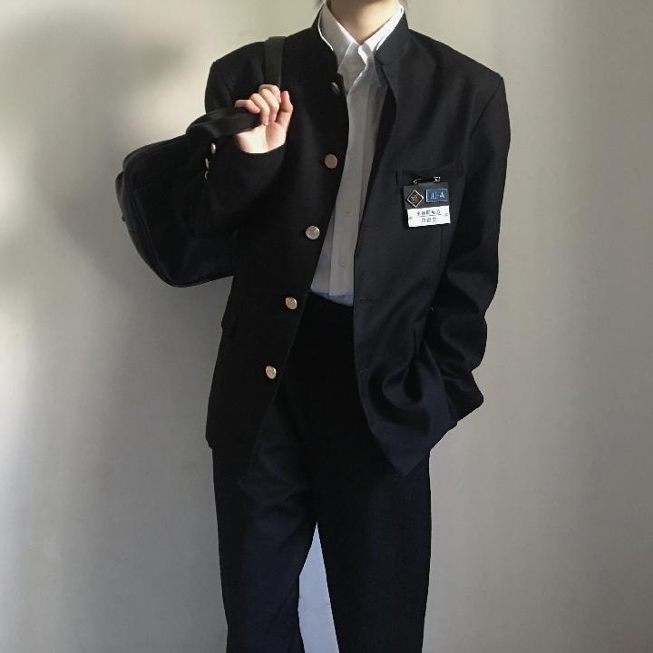 学院风班服立领日制2021新款中山服男女外套高校jk校服中山装西装黑色