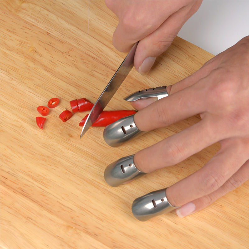 切菜护指器防切手不锈钢切菜护指器防切手护指器厨房小工具1大3小