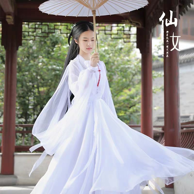 津若新白娘子鞠婧祎同款芸溪汉服女成人白色超美仙女古装襦裙薄纱仙气