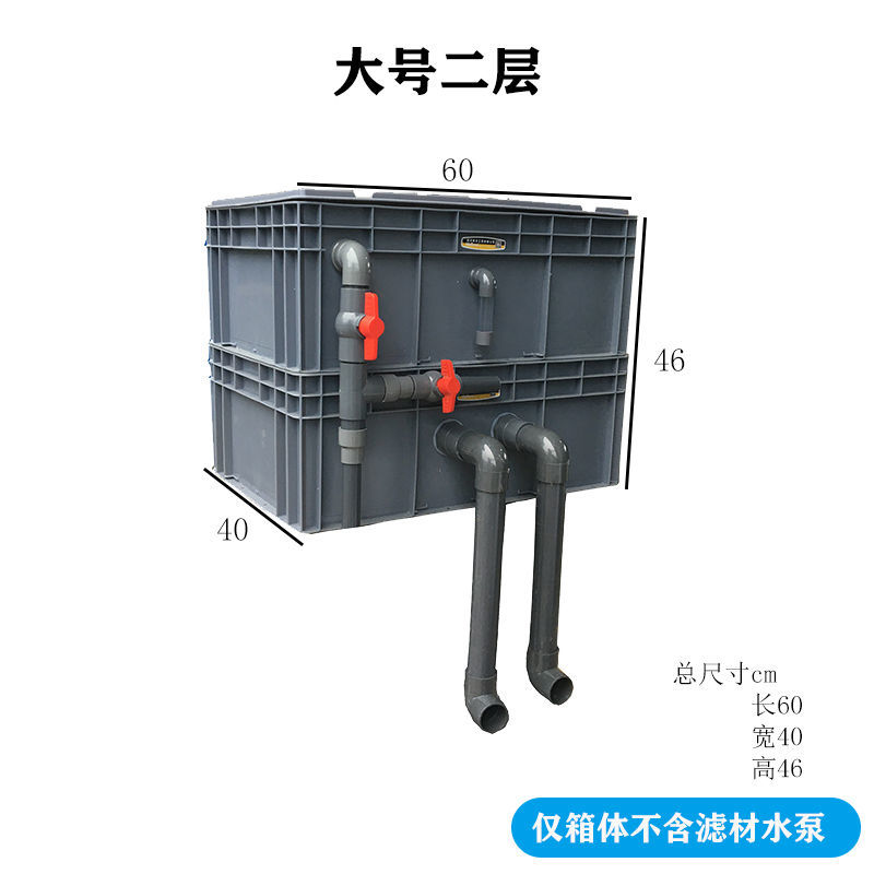 鱼池过滤系统自制周转箱过滤箱滴流盒上置过滤盒鱼缸过滤器上外置加