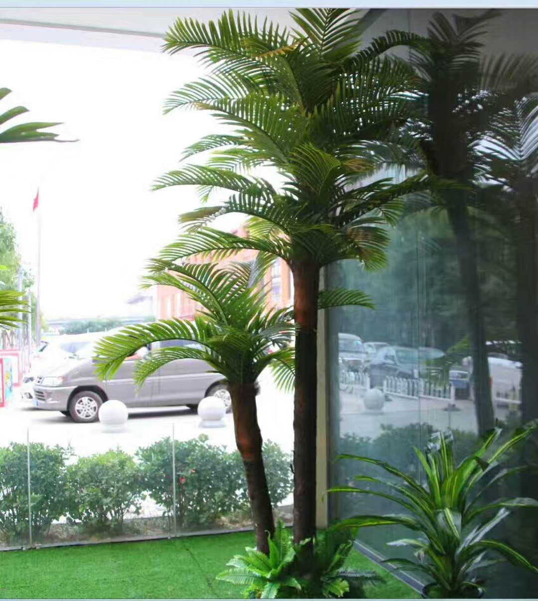 仿真椰子树假椰树室内外庭院装饰热带植物仿真棕榈树酒店展厅摆件一串