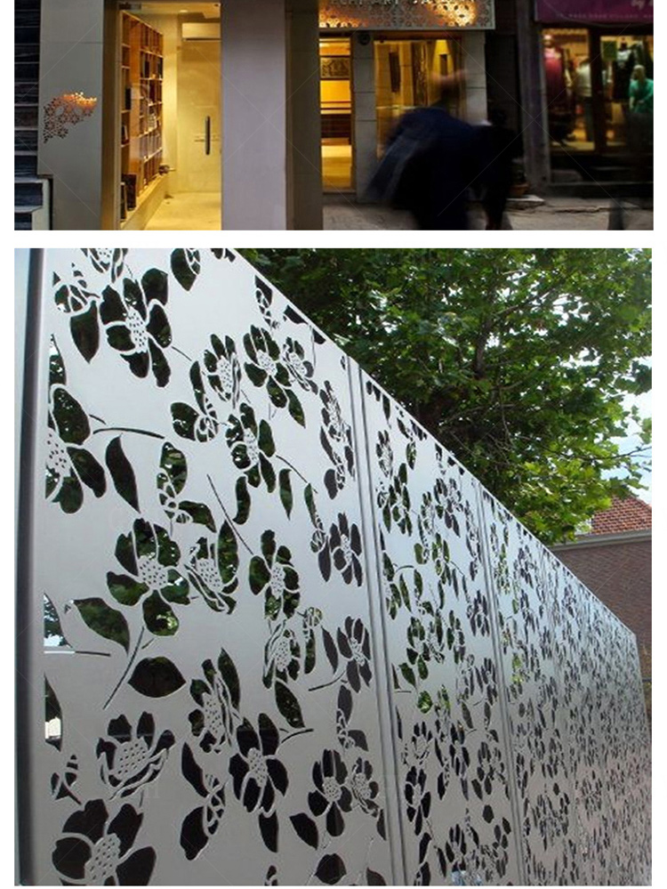铝单板门头雕花镂空氟碳外幕墙面装饰造型冲穿孔铝板定制加工厂家冲孔