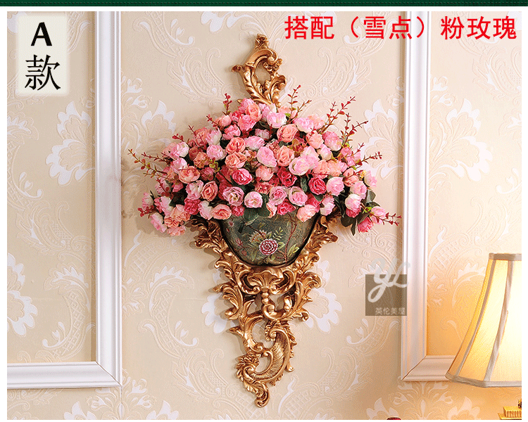 壁挂式插花花瓶欧式壁挂花盆客厅复古大花瓶壁饰墙饰家居墙壁装饰品