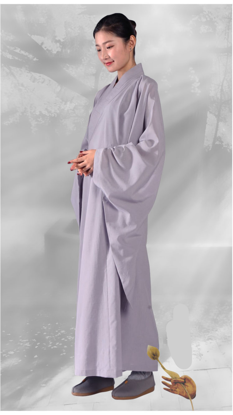 居士服女佛教衣服海青女款佛教法会和尚僧服僧衣海清衣服佛衣袈裟咖啡